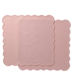 Scallopped tygservett 2-pack 40x40 cm puderrosa