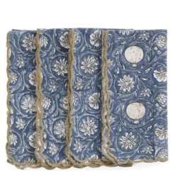Scallop Tangier Pomegranate servetter 50x50 cm 4-pack blå