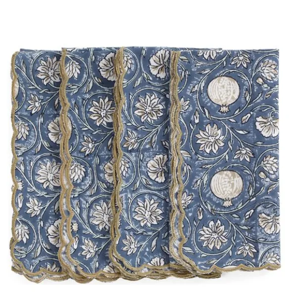 Scallop Tangier Pomegranate servetter 50x50 cm 4-pack blå