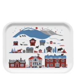 Scandinavian Mountains frukostbricka 27x20 cm winter mountains