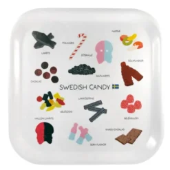 Serveringsbricka Swedish Candy 20x20 cm vit