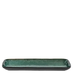 Serveringsfat Rektangulärt 39x14 cm Grön/Svart