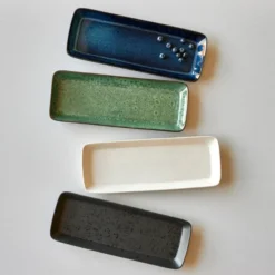 Serveringsfat Rektangulärt 39x14 cm Grön/Svart
