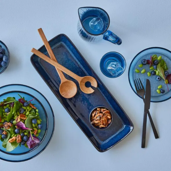 Serveringsfat Rektangulärt 39x14 cm Blå/Svart