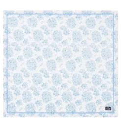 Servett bomull 50x50 cm vit/blå blommönster