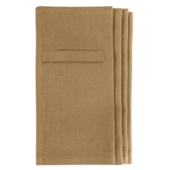 Servett i bomull 20x20 cm 4-pack khaki
