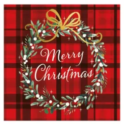 Servett 33x33 cm 20-pack Christmas Plaid Red