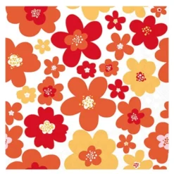Servett 33x33 cm 20-pack Flower Power red