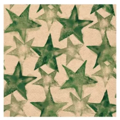 Servett 33x33 cm 20-pack Watercolour Stars grön