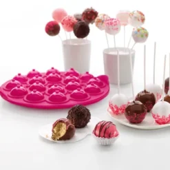 Silikonform för Cake Pops 18 hål rosa