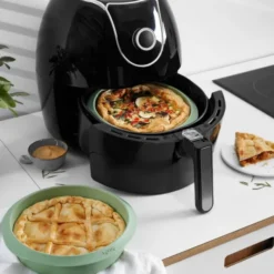 Silikonform till airfryer rund 20 cm grön