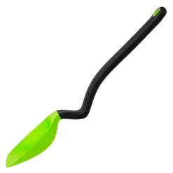 Silikonsked med vinklat skaft 28 cm grön