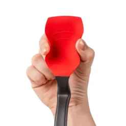 Silikonsked med vinklat skaft 28 cm röd