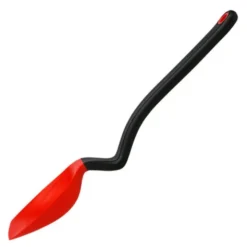 Silikonsked med vinklat skaft 28 cm röd