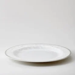 Silver Paisley Fat Rund 32,5 cm Vit