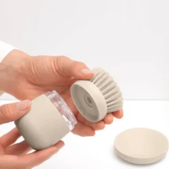 SinkSide diskborste med diskmedelsbehållare soft beige