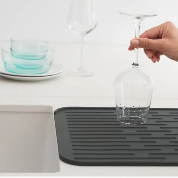 SinkSide diskmatta silikon 32,5×43,8 cm mörkgrå