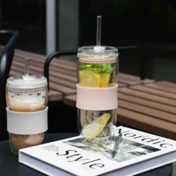 Sipster dubbelväggat dricksglas 50 cl klar dammrosa