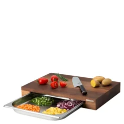 Skärbräda med Låda 39x27x6 cm Valnöt