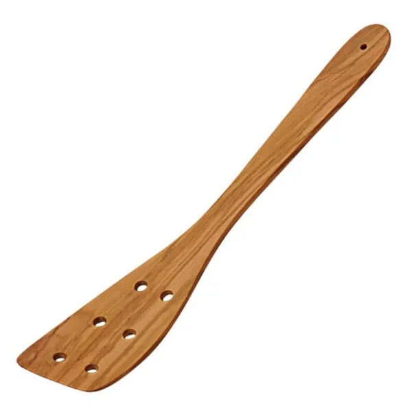 Slitsad stekspade 30 cm olivträ