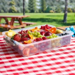 Snacklebox med 11 fack och plastbräda 30x40,5 cm vit