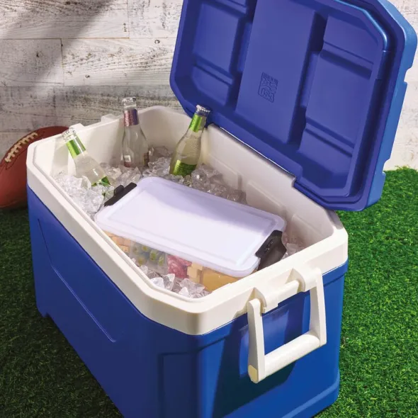 Snacklebox med 7 fack och plastbräda 20x33 cm vit