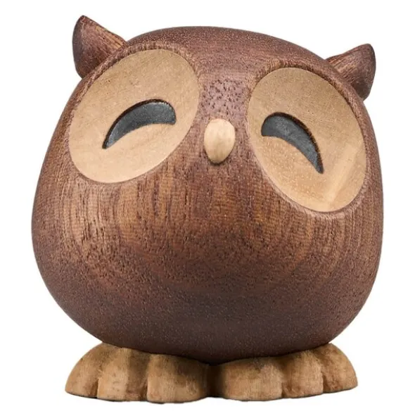 Sofia uggla träfigur 5 cm gummiträ/sapele