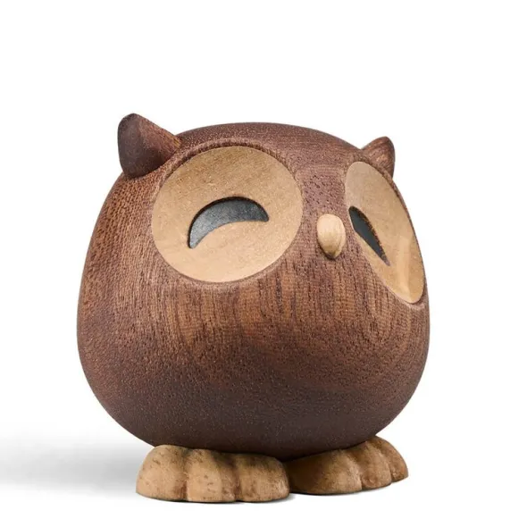 Sofia uggla träfigur 5 cm gummiträ/sapele