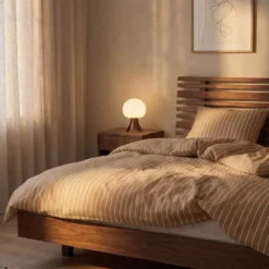 Soft påslakanset 200x220 cm karamell/offwhite