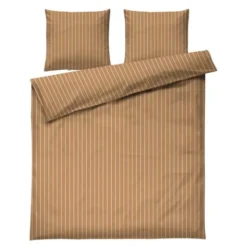 Soft påslakanset 200x220 cm karamell/offwhite