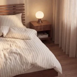 Soft påslakanset 220x220 cm offwhite/karamell
