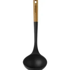 Soppslev i silikon 31 cm akacia/svart