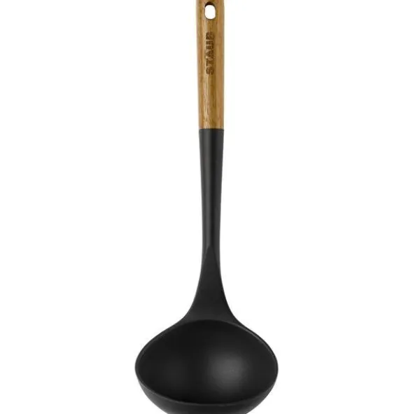 Soppslev i silikon 31 cm akacia/svart