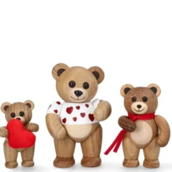 Squeeze Teddy Bear with Heart träfigur 7,6 cm ek