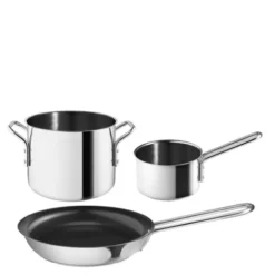 Stainless Steel grytset 3 delar med stekpanna 20 cm