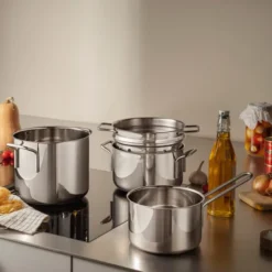 Stainless Steel kastrullset 4 delar med pastainsats