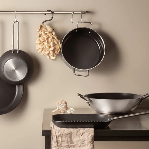 Stainless Steel wok 5 L Ø32 keramisk Slip-Let® beläggning