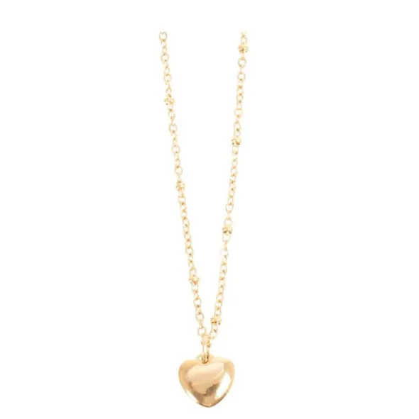 Steel - Essentials halsband kort med hjärta guld