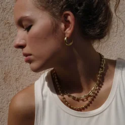 Steel - Soft Coll örhängen 24 mm guld