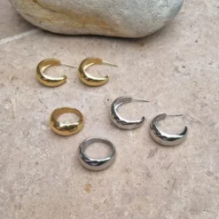 Steel - Soft Coll örhängen 24 mm guld