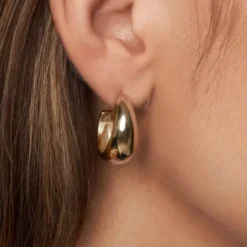 Steel - Soft Coll örhängen 24 mm guld