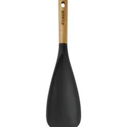 Stekspade / grytsked i silikon 31 cm akacia/svart