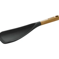 Stekspade / grytsked i silikon 31 cm akacia/svart