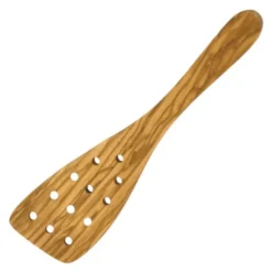 Stekspade med hål bred 32 cm olivträ