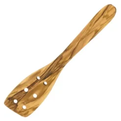 Stekspade med hål smal 30 cm olivträ