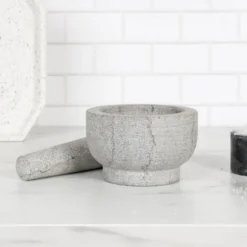 Stone mortel 13 cm grå