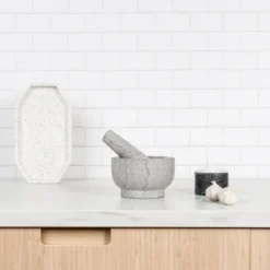 Stone mortel 13 cm grå