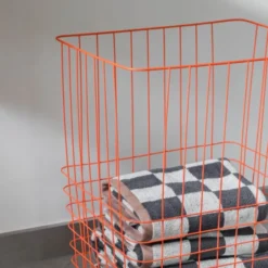 STORE-IT metallkorg med canvaspåse 40x32x50 cm orange