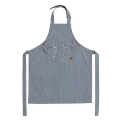 Striped Denim Elefant barnförkläde 56x44 cm blå