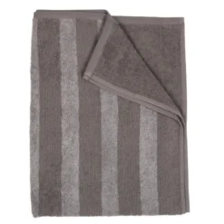 Stripe handduk 50x70 cm grå